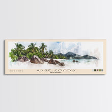 Load image into Gallery viewer, Anse Cocos, Seychelles Watercolor Beach Print, Vacation Gift, Seychelles Wall Art, Beach Painting, Beach Decor, Beach Painting