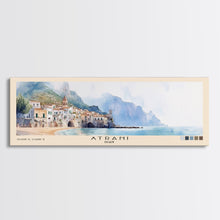 Load image into Gallery viewer, Atrani, Italy Watercolor Beach Print, Vacation Gift, Italy Wall Art, Beach Painting, Beach Decor, Beach Painting