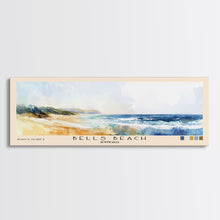 Load image into Gallery viewer, Bells Beach, Australia Watercolor Beach Print, Vacation Gift, Australia Wall Art, Framed Canvas Print, Framed Beach Painting