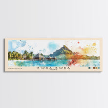 Load image into Gallery viewer, Bora Bora, France Watercolor Beach Print, Vacation Gift, France Wall Art, Framed Canvas Print, Framed Beach Painting