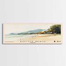 Load image into Gallery viewer, Bottle Beach, Thailand Watercolor Beach Print, Vacation Gift, Thailand Wall Art, Framed Canvas Print, Framed Beach Painting