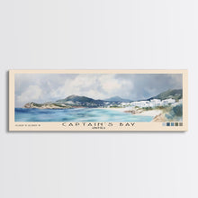 Load image into Gallery viewer, Captain's Bay, Anguila Watercolor Print, Vacation Gift, Anguila Wall Art, Beach Painting, Beach Decor, Large Wall Art, Wood Frame Art
