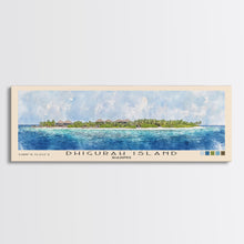 Load image into Gallery viewer, Dhigurah Island, Maldives Watercolor Print, Vacation Gift, Maldives Wall Art, Beach Painting, Beach Decor, Large Wall Art, Wood Frame Art