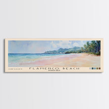 Carregar imagem no visualizador da galeria, Flamenco Beach, Puerto Rico Watercolor Beach Print, Vacation Gift, Puerto Rico Wall Art, Framed Canvas Print, Framed Beach Painting
