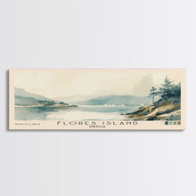 Load image into Gallery viewer, Flores Island, Portugal Watercolor Beach Print, Vacation Gift, Portugal Wall Art, Framed Canvas Print, Framed Beach Painting