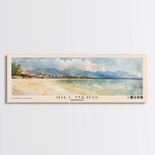 Load image into Gallery viewer, Gili Meno, Indonesia Watercolor Print, Vacation Gift, Indonesia Wall Art, Beach Painting, Beach Decor, Large Wall Art, Wood Frame Art