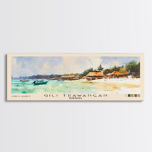 Carregar imagem no visualizador da galeria, Gili Trawangan, Indonesia Watercolor Beach Print, Vacation Gift, Indonesia Wall Art, Framed Canvas Print, Framed Beach Painting