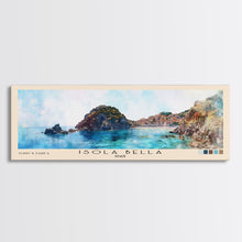 Load image into Gallery viewer, Isola Bella, Italy Watercolor Beach Print, Vacation Gift, Italy Wall Art, Framed Canvas Print, Framed Beach Painting