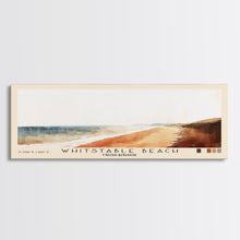 Load image into Gallery viewer, Whitstable beach, United Kingdom Watercolor Beach Print, Vacation Gift, United Kingdom Wall Art, Beach Painting, Beach Decor, Beach Painting
