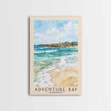 Carregar imagem no visualizador da galeria, Adventure Bay, Australia Watercolor Beach Print, Vacation Gift, Australia Wall Art, Framed Canvas Print, Framed Beach Painting