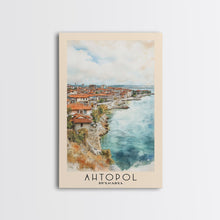 Load image into Gallery viewer, Ahtopol, Bulgaria Watercolor Beach Print, Vacation Gift, Bulgaria Wall Art, Beach Painting, Beach Decor, Beach Painting