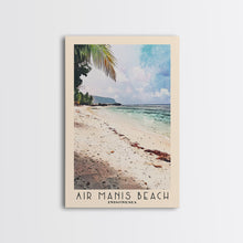 Carregar imagem no visualizador da galeria, Air Manis Beach, Indonesia Watercolor Beach Print, Vacation Gift, Indonesia Wall Art, Framed Canvas Print, Framed Beach Painting