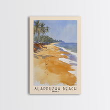 Load image into Gallery viewer, Alappuzha Beach, India Watercolor Print, Vacation Gift, India Wall Art, Beach Painting, Beach Decor, Large Wall Art, Wood Frame Art