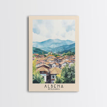Carregar imagem no visualizador da galeria, Albena, Bulgaria Watercolor Beach Print, Vacation Gift, Bulgaria Wall Art, Framed Canvas Print, Framed Beach Painting
