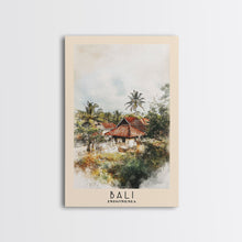 Load image into Gallery viewer, Bali, Indonesia Watercolor Print, Vacation Gift, Indonesia Wall Art, Beach Painting, Beach Decor, Large Wall Art, Wood Frame Art