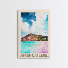 Load image into Gallery viewer, Bequia Island, Saint Vincent and the Grenadines Watercolor Beach Print, Vacation Gift, Saint Vincent and the Grenadines Wall Art, Beach Painting, Beach Decor, Beach Painting