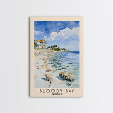 Load image into Gallery viewer, Bloody Bay, Jamaica Watercolor Beach Print, Vacation Gift, Jamaica Wall Art, Framed Canvas Print, Framed Beach Painting