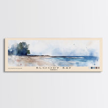 Load image into Gallery viewer, Bloody Bay, Jamaica Watercolor Beach Print, Vacation Gift, Jamaica Wall Art, Framed Canvas Print, Framed Beach Painting