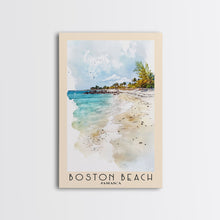 Load image into Gallery viewer, Boston Beach, Jamaica Watercolor Beach Print, Vacation Gift, Jamaica Wall Art, Beach Painting, Beach Decor, Beach Painting