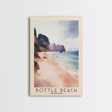 Load image into Gallery viewer, Bottle Beach, Thailand Watercolor Beach Print, Vacation Gift, Thailand Wall Art, Framed Canvas Print, Framed Beach Painting