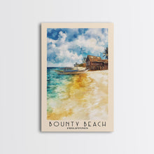 Load image into Gallery viewer, Bounty Beach, Philippines Watercolor Beach Print, Vacation Gift, Philippines Wall Art, Framed Canvas Print, Framed Beach Painting