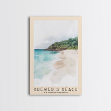 Load image into Gallery viewer, Brewer’s Beach, US Virgin islands Watercolor Print, Vacation Gift, US Virgin islands Wall Art, Beach Painting, Beach Decor, Large Wall Art, Wood Frame Art