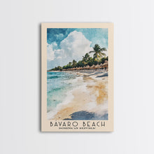 Load image into Gallery viewer, Bávaro Beach, Dominican Republic Watercolor Beach Print, Vacation Gift, Dominican Republic Wall Art, Framed Canvas Print, Framed Beach Painting