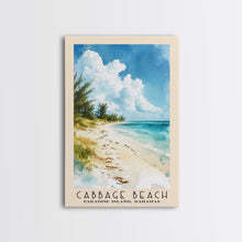 Carregar imagem no visualizador da galeria, Cabbage Beach, Paradise Island, Bahamas Watercolor Beach Print, Vacation Gift, Paradise Island, Bahamas Wall Art, Framed Canvas Print, Framed Beach Painting