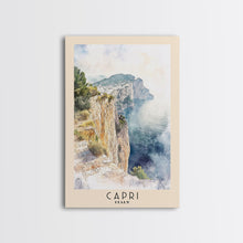 Load image into Gallery viewer, Capri, Italy Watercolor Beach Print, Vacation Gift, Italy Wall Art, Beach Painting, Beach Decor, Beach Painting