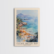 Cargar imagen en el visor de la galería, Clear Water Bay, Hong Kong Watercolor Beach Print, Vacation Gift, Hong Kong Wall Art, Framed Canvas Print, Framed Beach Painting