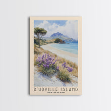 Load image into Gallery viewer, D’Urville Island, New Zealand Watercolor Beach Print, Vacation Gift, New Zealand Wall Art, Framed Canvas Print, Framed Beach Painting