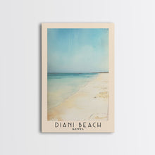 Load image into Gallery viewer, Diani Beach, Kenya Watercolor Beach Print, Vacation Gift, Kenya Wall Art, Framed Canvas Print, Framed Beach Painting