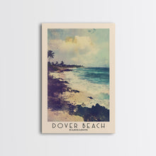 Load image into Gallery viewer, Dover Beach, Barbados Watercolor Beach Print, Vacation Gift, Barbados Wall Art, Framed Canvas Print, Framed Beach Painting