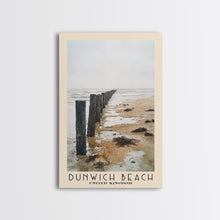 Load image into Gallery viewer, Dunwich Beach, United Kingdom Watercolor Beach Print, Vacation Gift, United Kingdom Wall Art, Framed Canvas Print, Framed Beach Painting