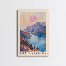 Load image into Gallery viewer, Falassarna Beach, Greece Watercolor Print, Vacation Gift, Greece Wall Art, Beach Painting, Beach Decor, Large Wall Art, Wood Frame Art