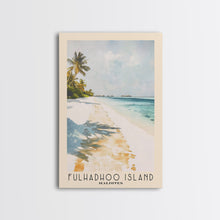Load image into Gallery viewer, Fulhadhoo Island, Maldives Watercolor Beach Print, Vacation Gift, Maldives Wall Art, Beach Painting, Beach Decor, Beach Painting
