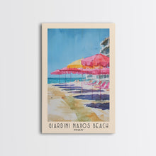 Load image into Gallery viewer, Giardini naxos beach, Italy Watercolor Beach Print, Vacation Gift, Italy Wall Art, Beach Painting, Beach Decor, Beach Painting