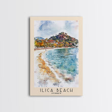 Load image into Gallery viewer, Ilıca Beach, Turkey Watercolor Beach Print, Vacation Gift, Turkey Wall Art, Beach Painting, Beach Decor, Beach Painting