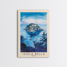 Load image into Gallery viewer, Isola Bella, Italy Watercolor Beach Print, Vacation Gift, Italy Wall Art, Framed Canvas Print, Framed Beach Painting