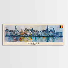 Carregar imagem no visualizador da galeria, Aalst Belgium Travel Art, City Art, Framed Canvas Print or Metal Wall Art, Europe Travel Poster, Panoramic Wall Art, Extra Wide Wall Art