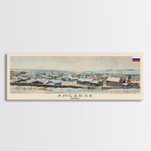 Load image into Gallery viewer, Angarsk Russia Panoramic Travel Poster, Framed Canvas Print or Metal Wall Art, Travel Art, Home Decor, Panoramic Painting, Midcentury Art