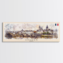 Load image into Gallery viewer, Angers France Wall Art, Panoramic Travel Poster, Panoramic Framed Canvas Print, City Wall Art, Wall Hanging Home Decor, Travel Art