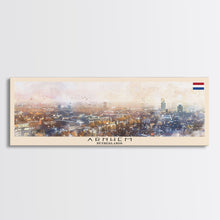 Load image into Gallery viewer, Arnhem Netherlands Wall Art, Panoramic Travel Poster, Panoramic Framed Canvas Print, City Wall Art, Wall Hanging Home Decor, Travel Art