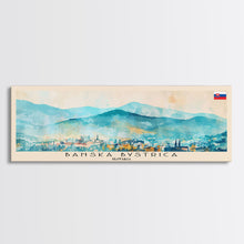 Load image into Gallery viewer, Banska Bystrica Wall Art, Panoramic Travel Poster, Panoramic Framed Canvas Print, City Wall Art, Wall Hanging Home Decor, Travel Art
