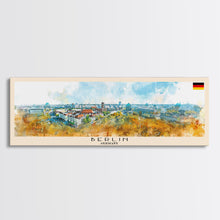 Load image into Gallery viewer, Berlin Germany Travel Print Wall Art, Panoramic City Art, Travel Art, Wall Decor, Vacation Gift, Framed Canvas Print Or Metal Art