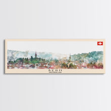 Load image into Gallery viewer, Bern Switzerland Travel Art, City Art, Framed Canvas Print or Metal Wall Art, Europe Travel Poster, Panoramic Wall Art, Extra Wide Wall Art