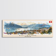 Load image into Gallery viewer, Biel Switzerland Wall Art, Panoramic Travel Poster, Panoramic Framed Canvas Print, City Wall Art, Wall Hanging Home Decor, Travel Art