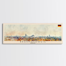Load image into Gallery viewer, Braunschweig Germany Travel Art, City Art, Framed Canvas Print or Metal Wall Art, Europe Travel Poster, Panoramic Wall Art, Extra Wide Wall Art
