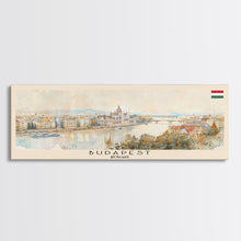 Carregar imagem no visualizador da galeria, Budapest Hungary Travel Art, City Art, Framed Canvas Print or Metal Wall Art, Europe Travel Poster, Panoramic Wall Art, Extra Wide Wall Art