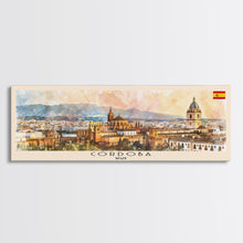 Load image into Gallery viewer, Cordoba Spain Travel Art, City Art, Framed Canvas Print or Metal Wall Art, Europe Travel Poster, Panoramic Wall Art, Extra Wide Wall Art